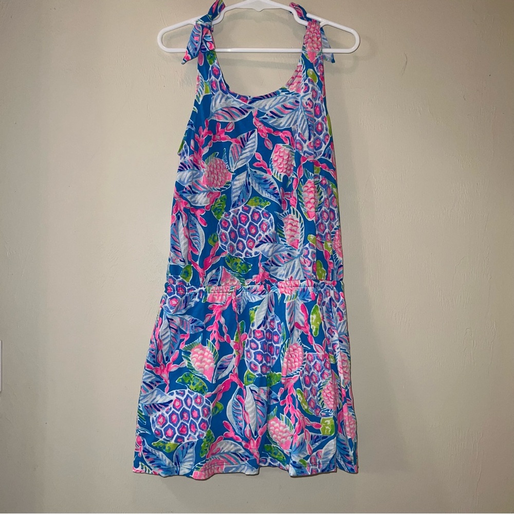 Lilly Pulitzer Sleeveless Colorful Tropical Print Turtles Romper